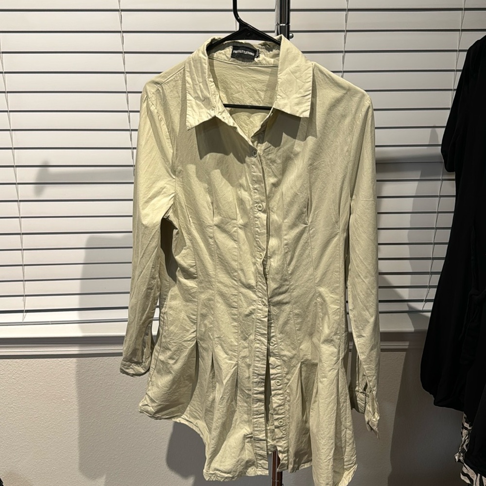 Khaki shirt dress